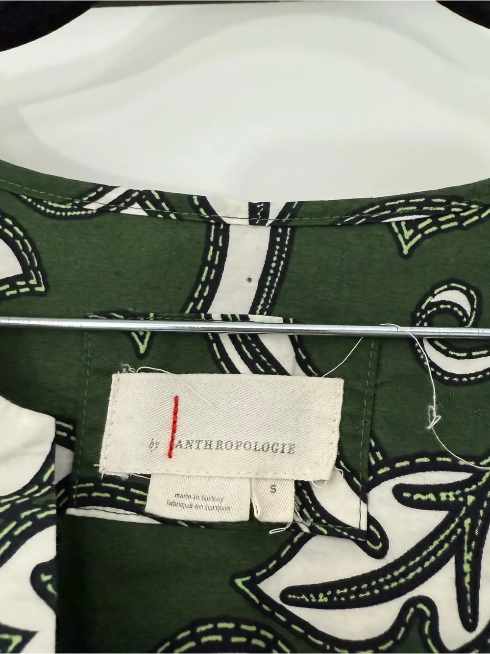 Anthropologie The Somerset Maxi Dress Puff Sleeve Green Novelty Print Small - Picture 12 of 14
